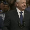 Article image for: Watch: Kamala Harris' viral expression when <i class="tbold">tim walz</i> cracks couch joke on JD Vance