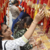 Women shop rakhis in Nagpur