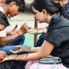 Women adorn hands with henna in Prayagraj for rakhi celebrations 