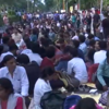 West Bengal: Doctors hold protest near Swasthya Bhavan in Kolkata, demanding justice for RG Kar medical college and hospital rape and murder incident.