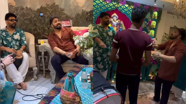 Kapil and Mika Singh on Dhol and Tasha Beat