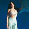 janhvi kapoor in blue dress Flowy Red Mini Dress with Cape | Beach Wedding Guest & Resort Wear main image 1