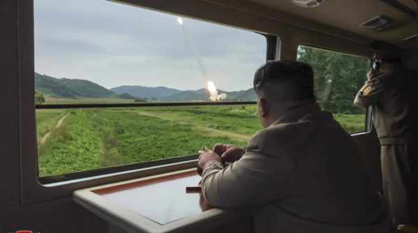Kim oversees test of rocket launcher
