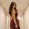 Disha Patani commands attention in a maroon bodysuit with a pleated skirt Times of India