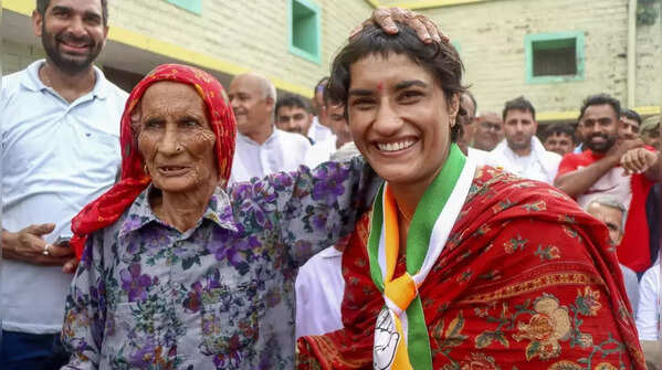 Vinesh Phogat rallies support for Congress in Jind