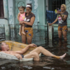 ​Man floats on street