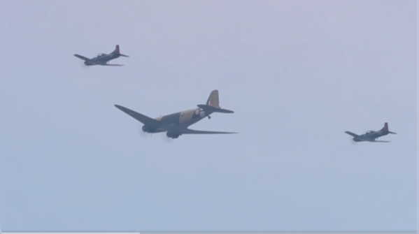 Heritage aircraft take part in aerial salute