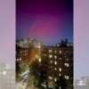 Northern lights shine over Queens, New York