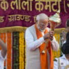 PM Modi being felicitated
