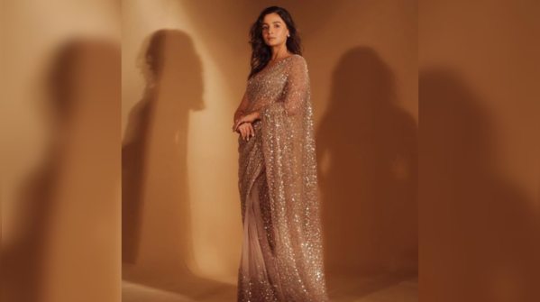 Sequin saris for the big day