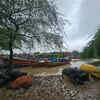Cyclone Dana Live :Boats parked at a fishing harbor in Dhamra in Bhadrak ahead of landfall 