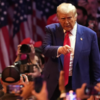 Trump rallied supporters with signature gesture