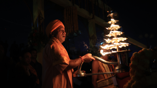 CM Adityanath reveres Lord Ram in beautifully decked Ayodhya