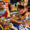 Families buying crackers