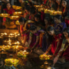 Prayers and poojas held in homes and temples