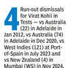 India vs New Zealand Live Score: Virat Kohli's run-outs in Tests