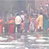 Devotees offer 'Arghya' in toxic Yamuna in Delhi  