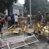 Fallen barricades marked the aftermath