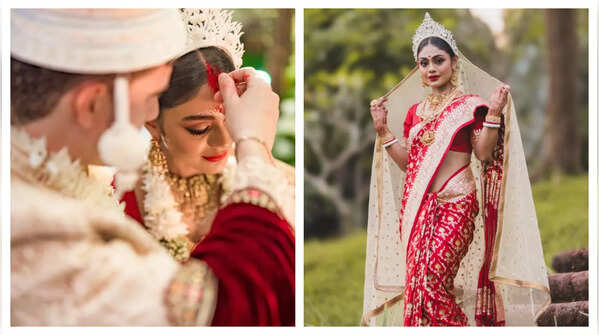 Bigg Boss 16 fame Sreejita De ties the knot with husband Michael in a Bengali wedding ceremony; steals hearts in traditional red Banarasi saree