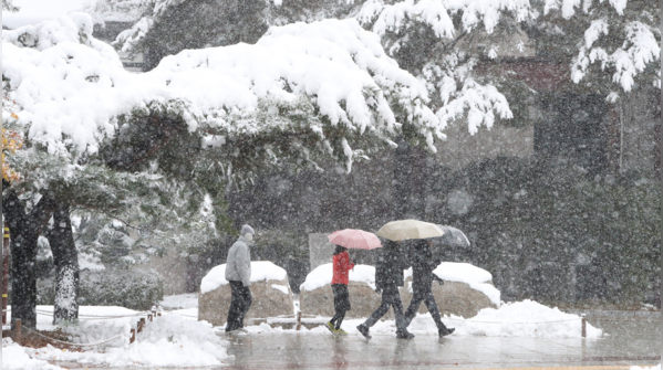 Heavy snow warning to 'caution'