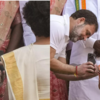 Wears Kerala Kasavu saree, brother Rahul takes pictures