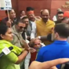 Session ends in scuffle