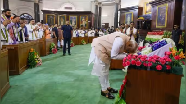 PM Modi bows to Constitution