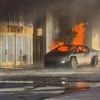 Burning Tesla as witnessed
