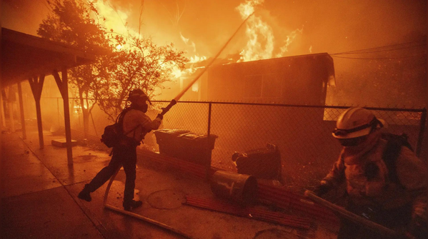 Firefighters fought the blaze