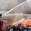 Fire crews in action