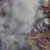 Thick smoke covered the site