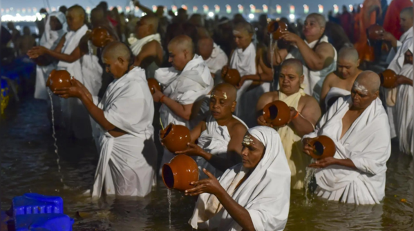 Ascetics first to immerse