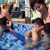 Pooltime with Her Baby Girls