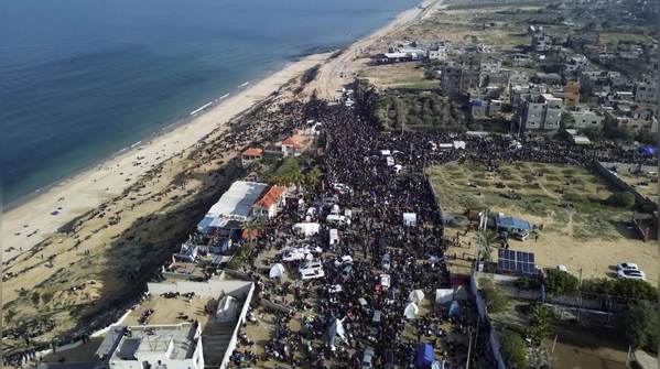 Massive crowds gathered in uncertainty