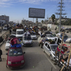 Vehicles formed long queues at checkpoints