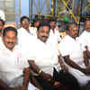 Erode East Bypoll Election Result Live: DMK candidate VC Chandhirakumar (second from the right) at counting center