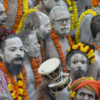 Holy dip in Ganga before procession