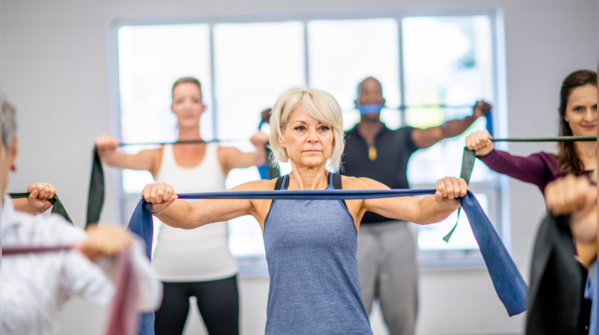 Resistance band exercises and Surya Namaskar