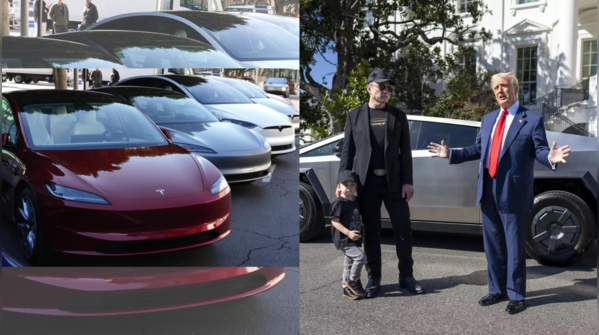 A Tesla lineup at the White House