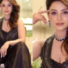Black Shimmery Sharara Suit