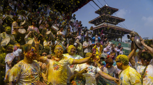 Kathmandu smeared in colours