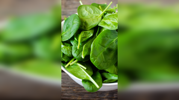 Spinach (2.9g protein per 100g).