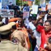 Protesters detained in halls