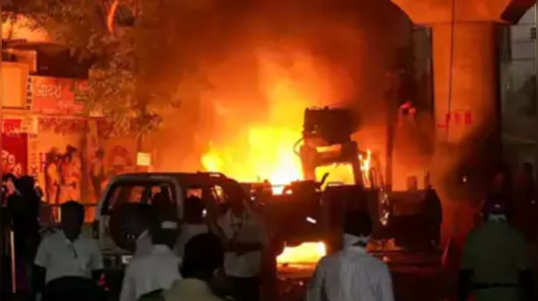 Streets in flames