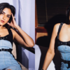 Jeans and Leather-Panelled Dress