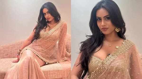 Grace in a pastel saree