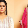 Hina Khan in White and pink