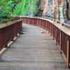 Wooden walkway with steel support