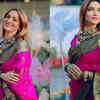 Pink and Green Border Silk Saree