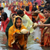 Women leading the Chaiti Chhath rituals
